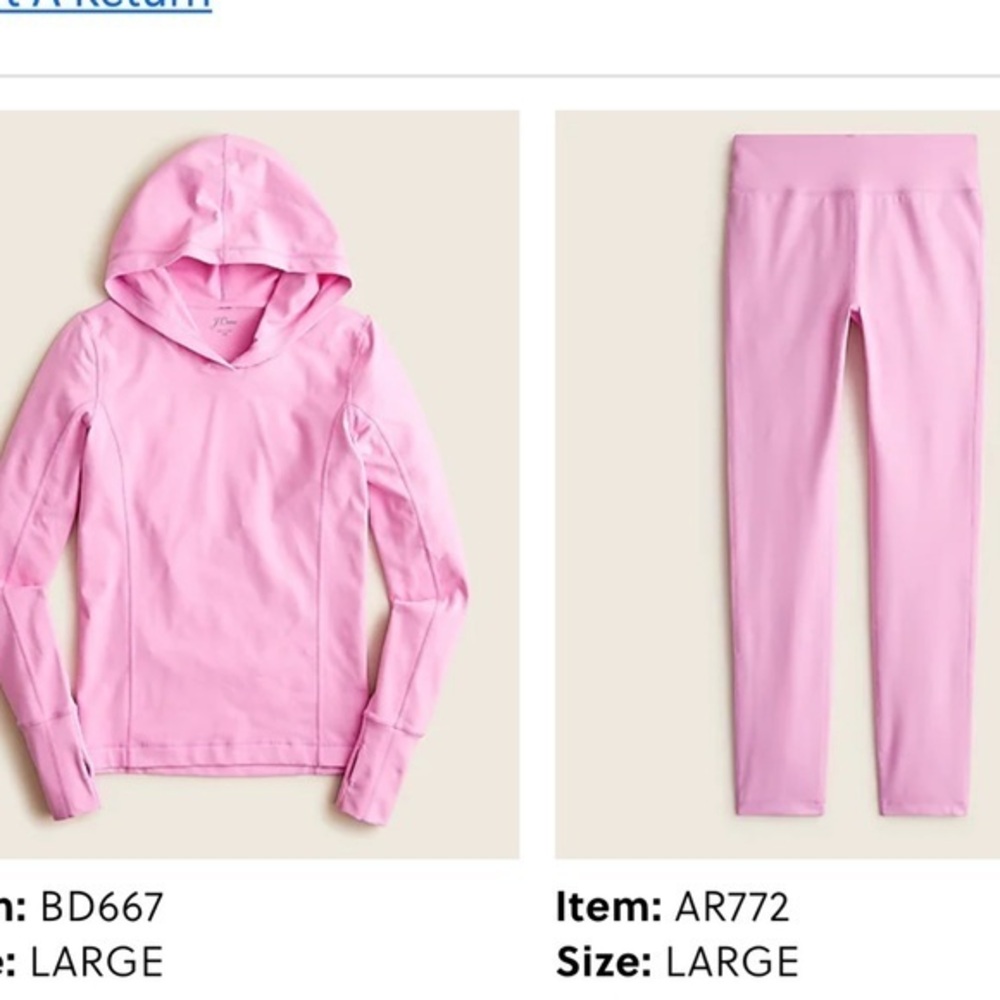 Jcrew Fitted hoodie & High-rise 7/8 leggings in Signature flex, NWT, size L